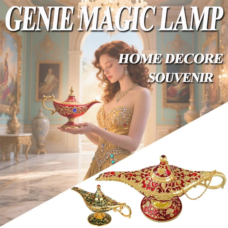 1Pc Genie Magic Lamp Aladdin Decoration European Vintage Home Decoration Russian Wishing Lamp Metal Decoration Craft Souvenir Zpaxo