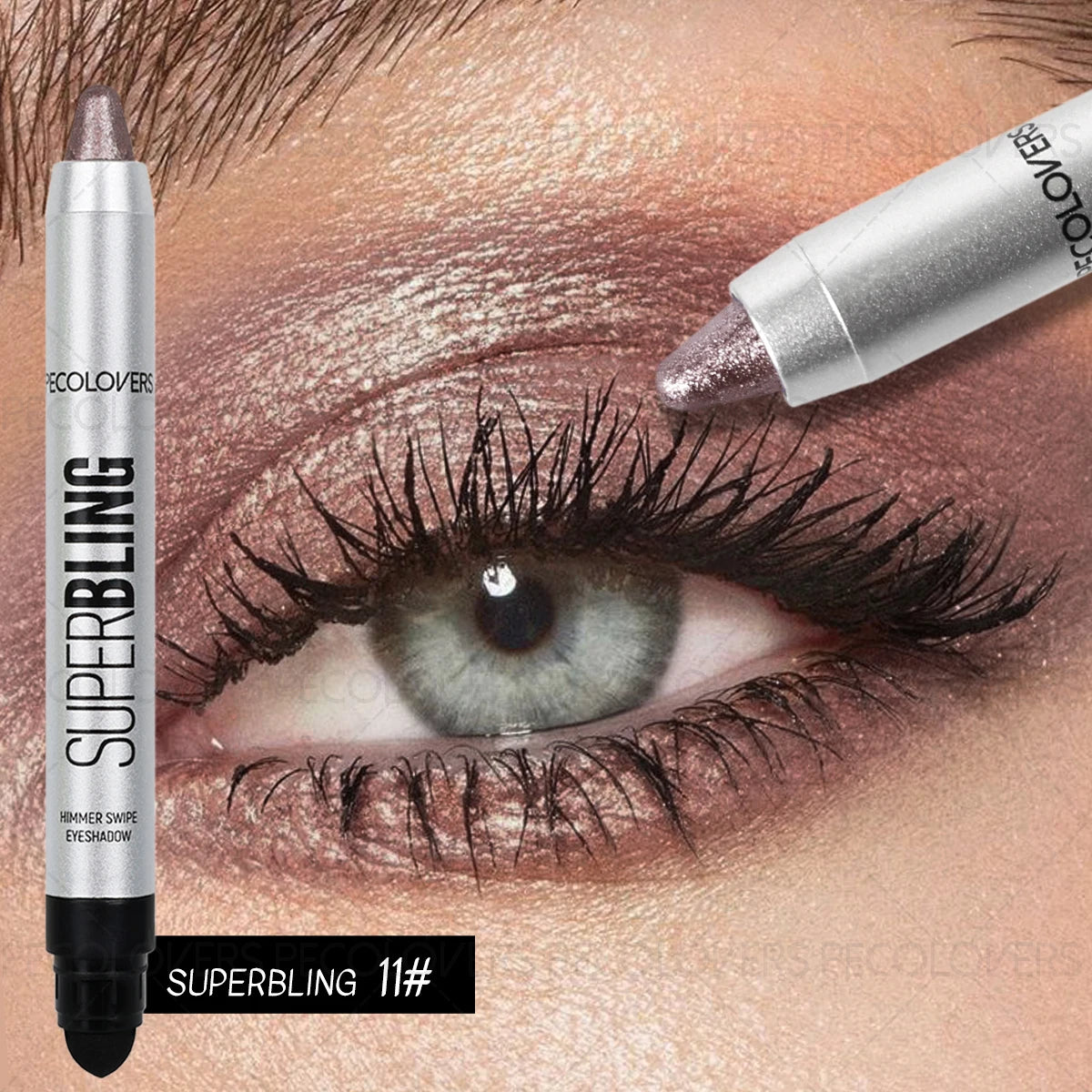1PC Waterproof Shimmering Eyeshadow Pencil Stick,Lasting Glitter Shimmer,Double-Ended Eye Shadow Pen ,WIth Cotton Head Brush Zpaxo 11