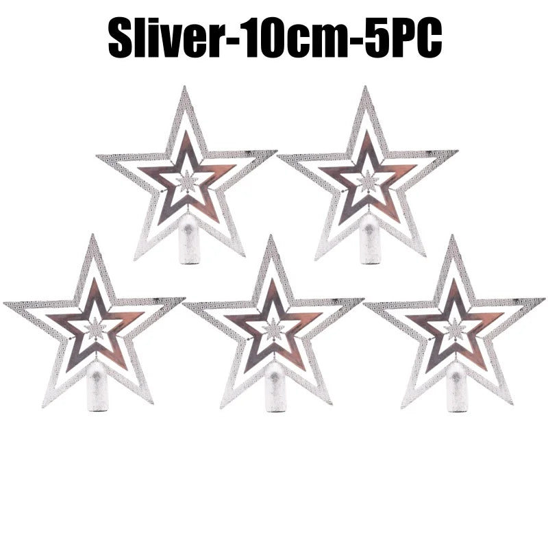 Glittering Five-point Star Topper Durable Plastic Christmas Tree
