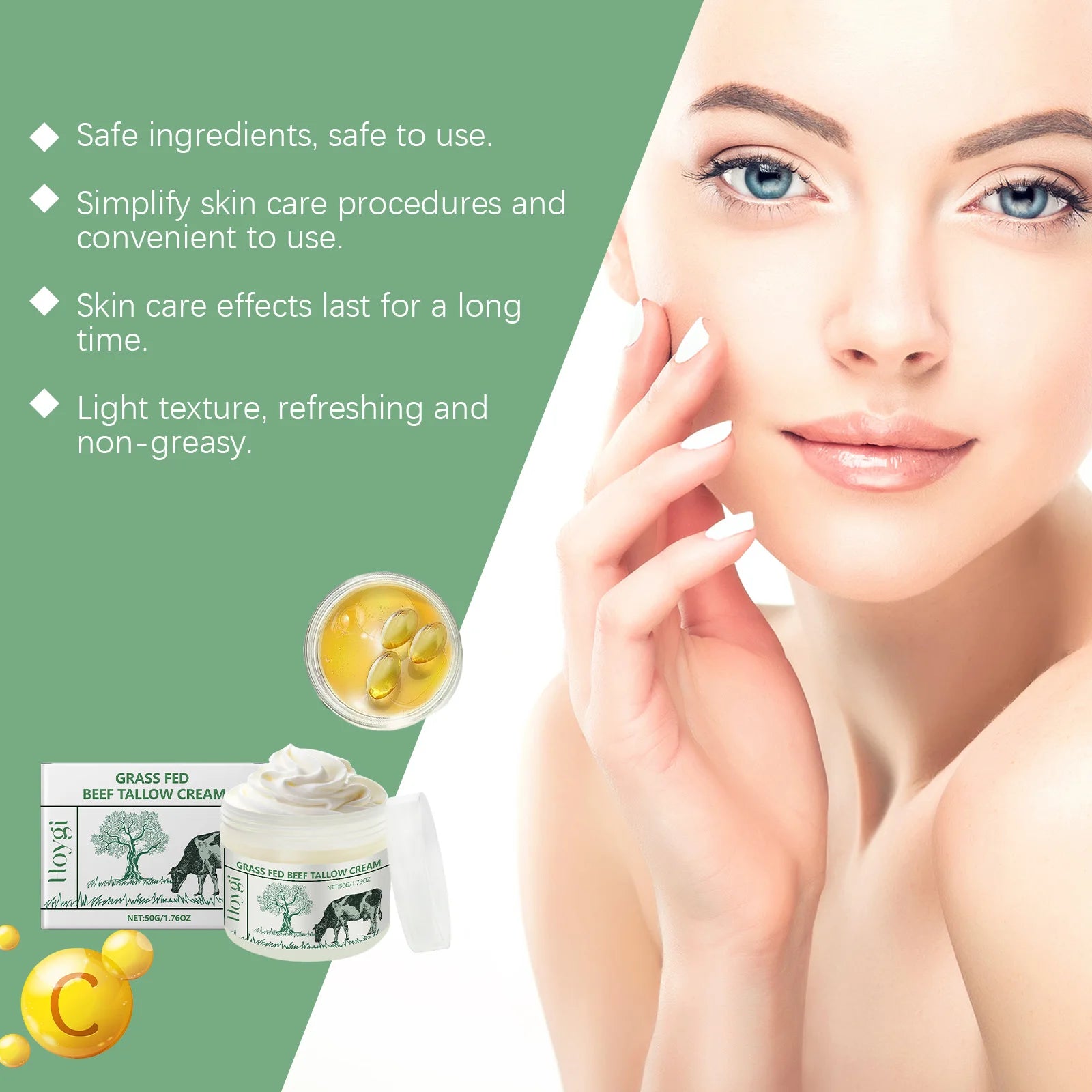 Hoygi Tallow Face & Body Cream – Firming Moisturizer 50g Tallow Face Cream Zpaxo