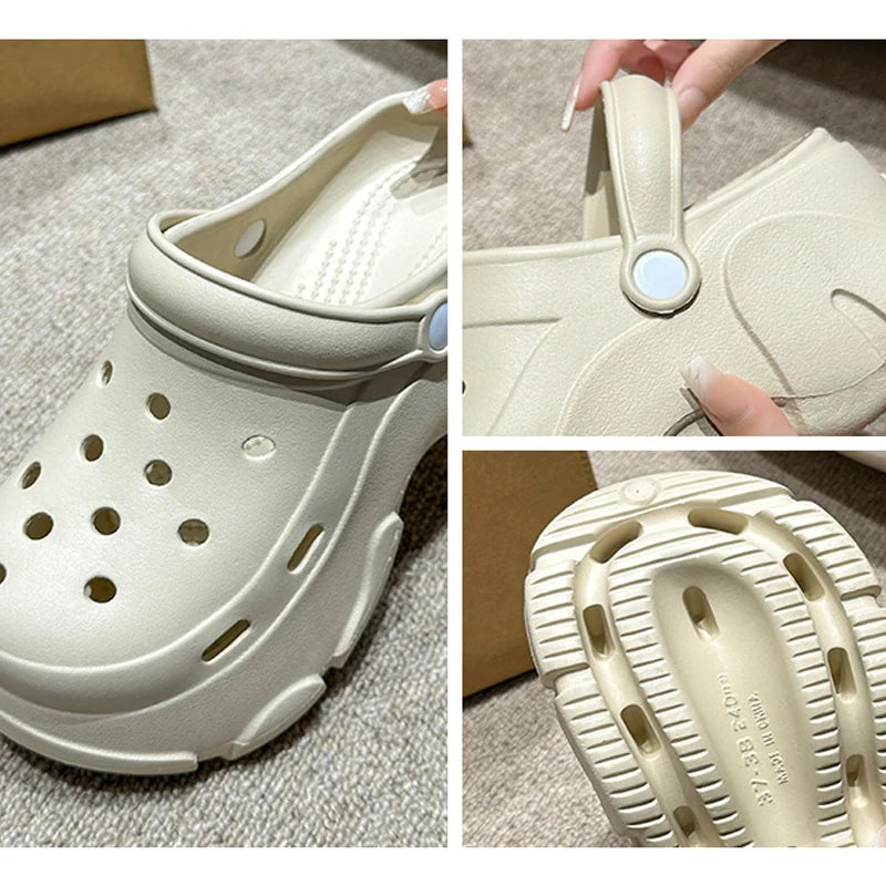 Chunky Platform Clogs Sandals Women Summer Soft Thick Bottom Beach