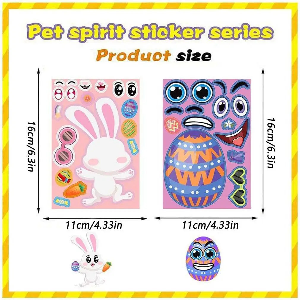Face Stickers 8-Sheet Funny Party Favors Fun Kids Make Your Own Stickers For Boys Girls Children Home School Car Travel Arts Zpaxo