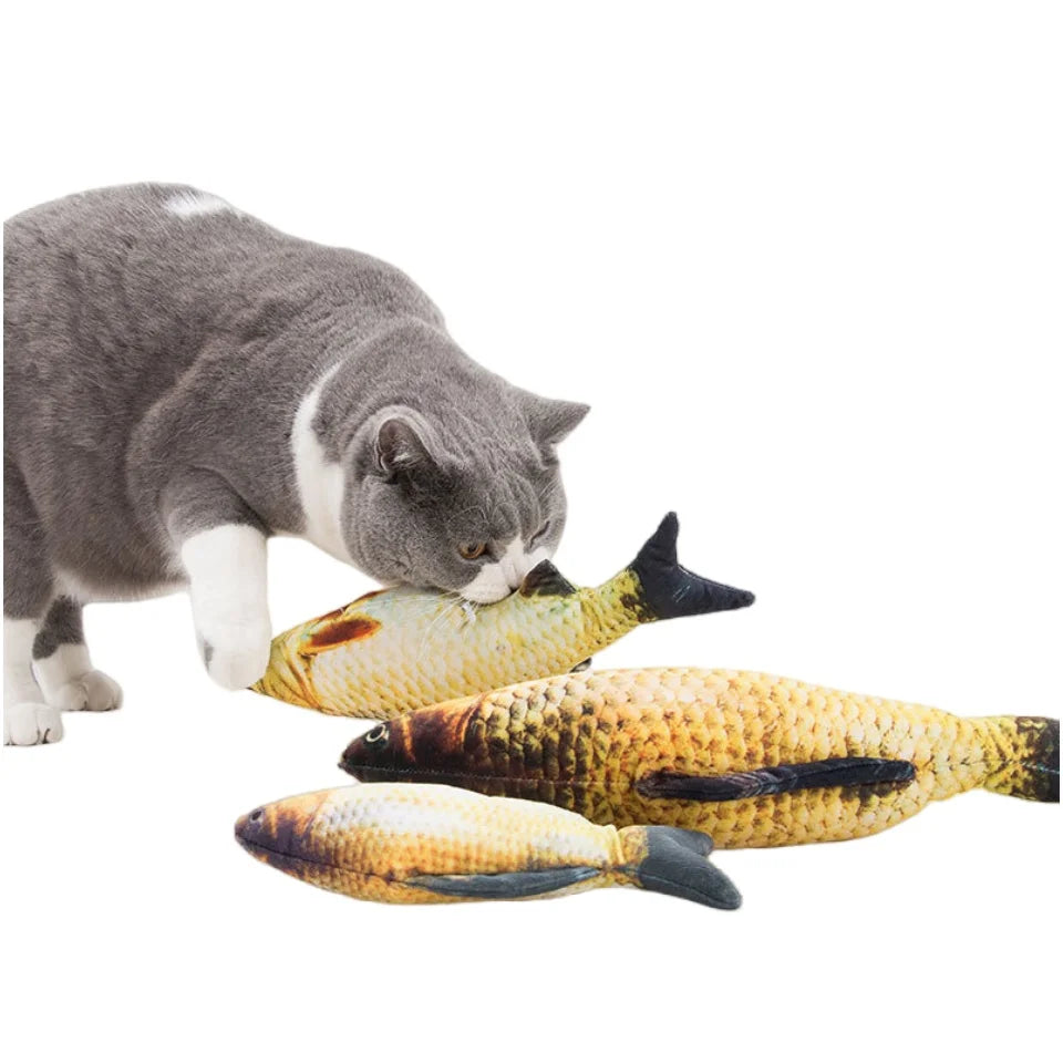 3D Simulation Carp Fish Cat Toy Soft Plush Interactive Catnip Salmon