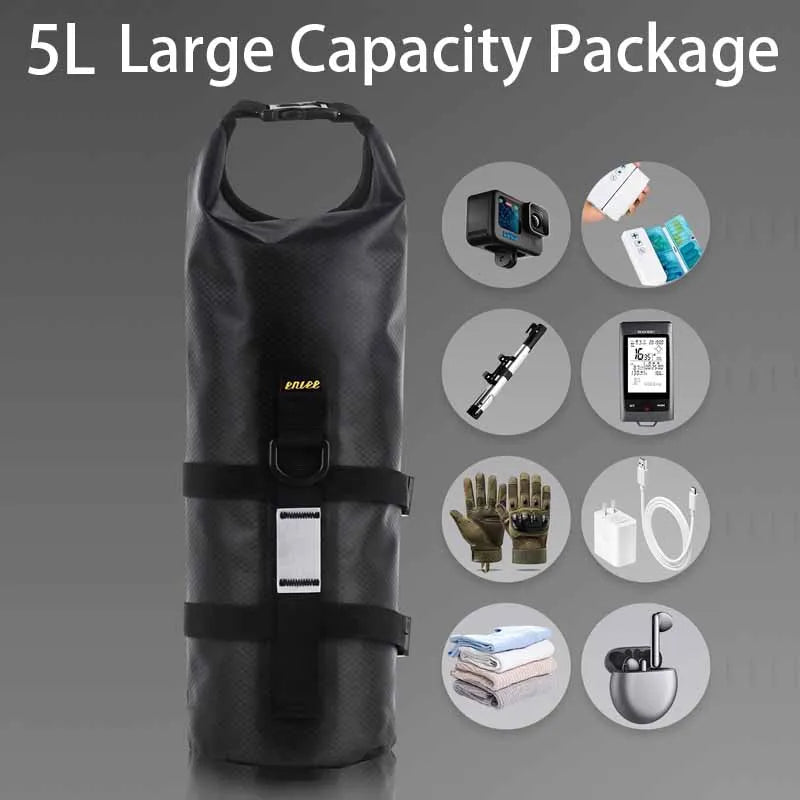 Toptrek Portable Waterproof Bicycle Fork Bag 5L Portable MTB Frame Trunk Road Bike Electric Scooter Bag Bicycle Front Tube Bag Zpaxo