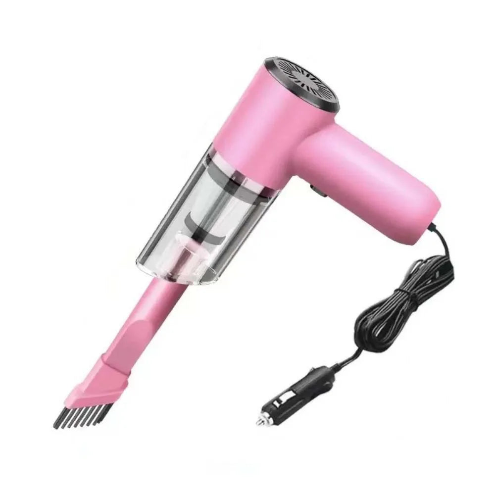 12V Car Vacuum Cleaner with Cord Compact Lightweight Powerful Mini Car Vacuum Vacuum Cleaner Low Noise Handheld Dust Remover Zpaxo Pink