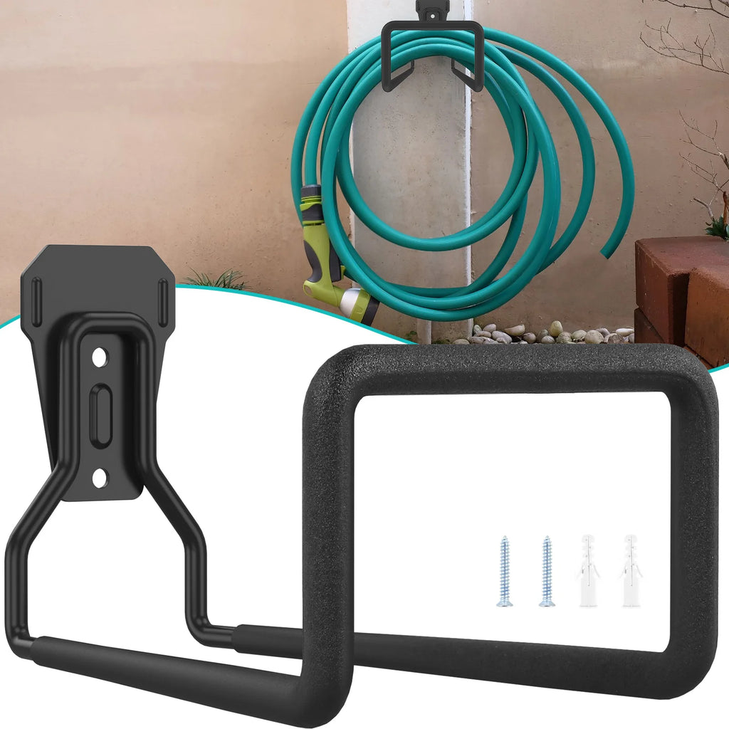 Metal Hose Holder Wall Mounted Garden Water Hose Holder Heavy Duty Hanger Garage Hose Hook Sturdy Storage Bracket Pipe Reel Rack Zpaxo