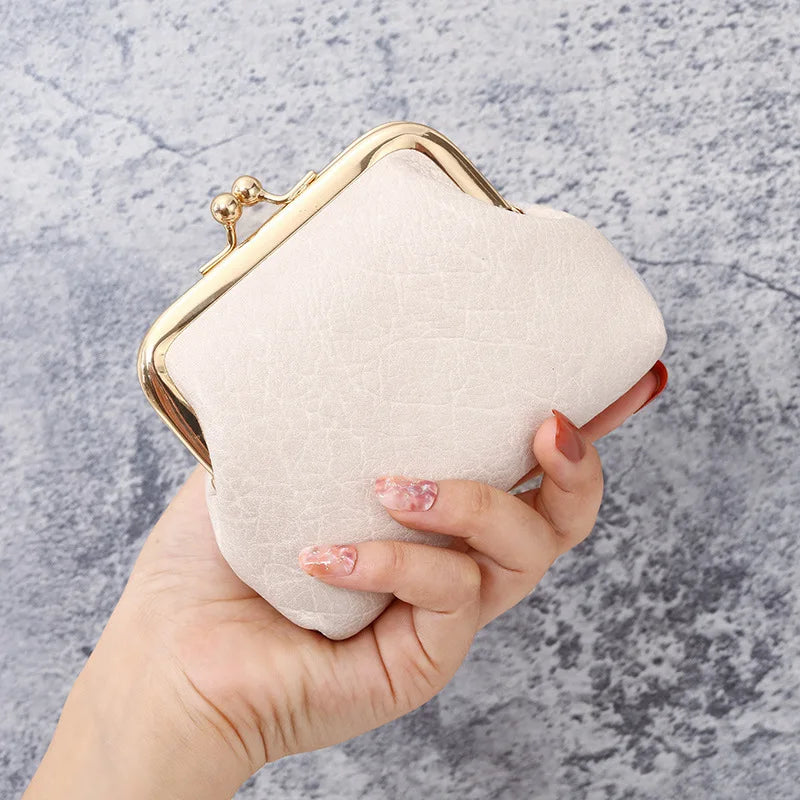 Retro Buckle Candy Color Coin Purse – Women's Short Wallet Women's Coin Purse Zpaxo WHITE