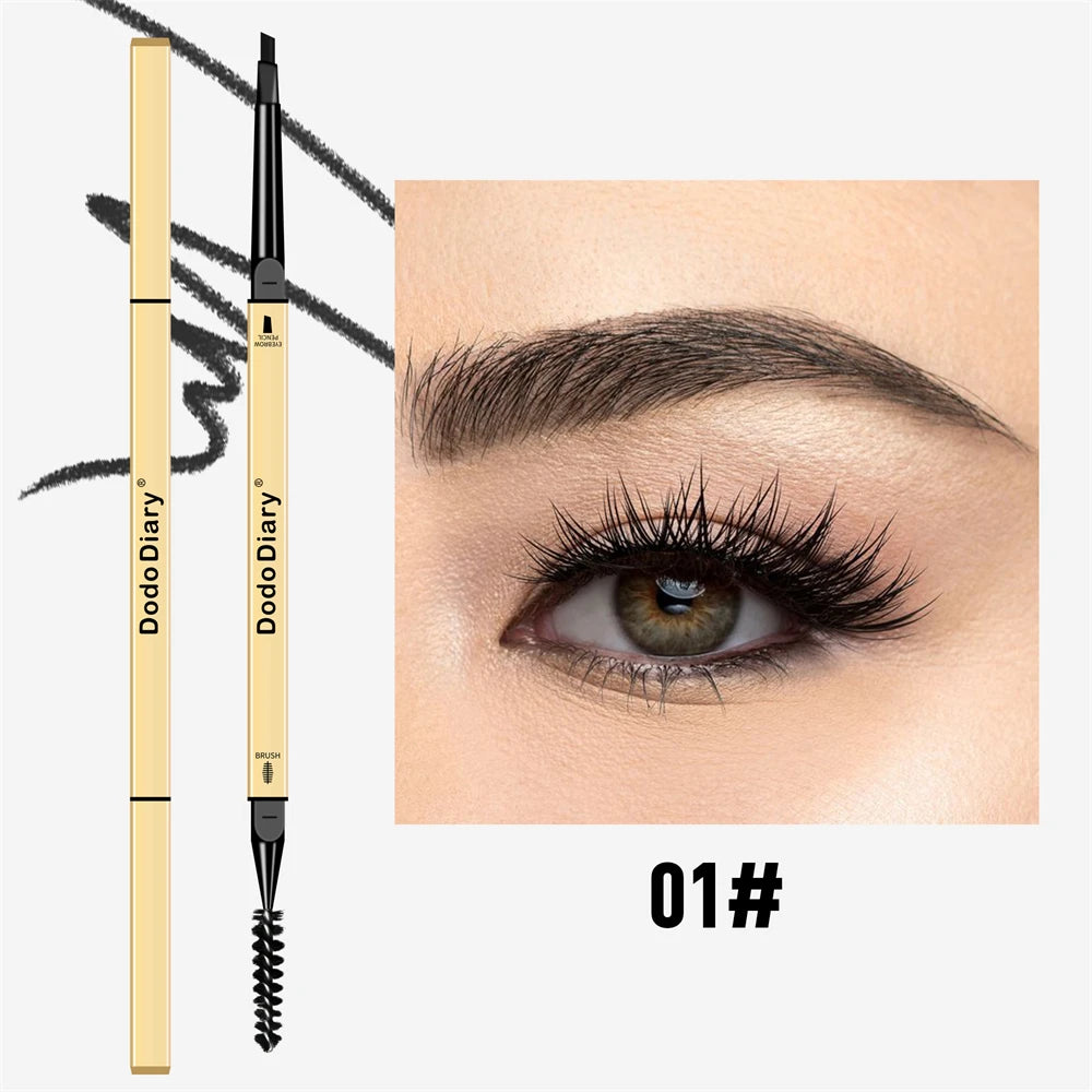 1 Small Gold Bar Double-ended Eyebrow Pencil 3D Shape Long-lasting Zpaxo 01 Black