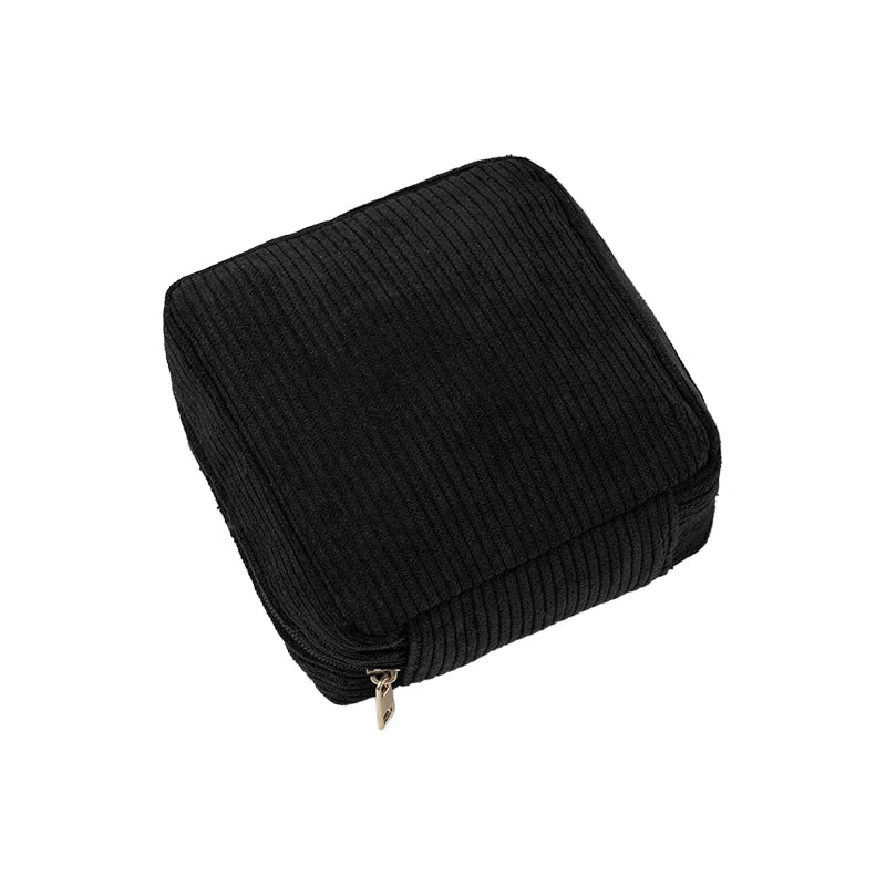Sanitary Napkins Organizer Bags Women Portable Makeup Lipstick Travel Organizer Bag Multifunctional Mini Earphone Storage Pouch Zpaxo Black