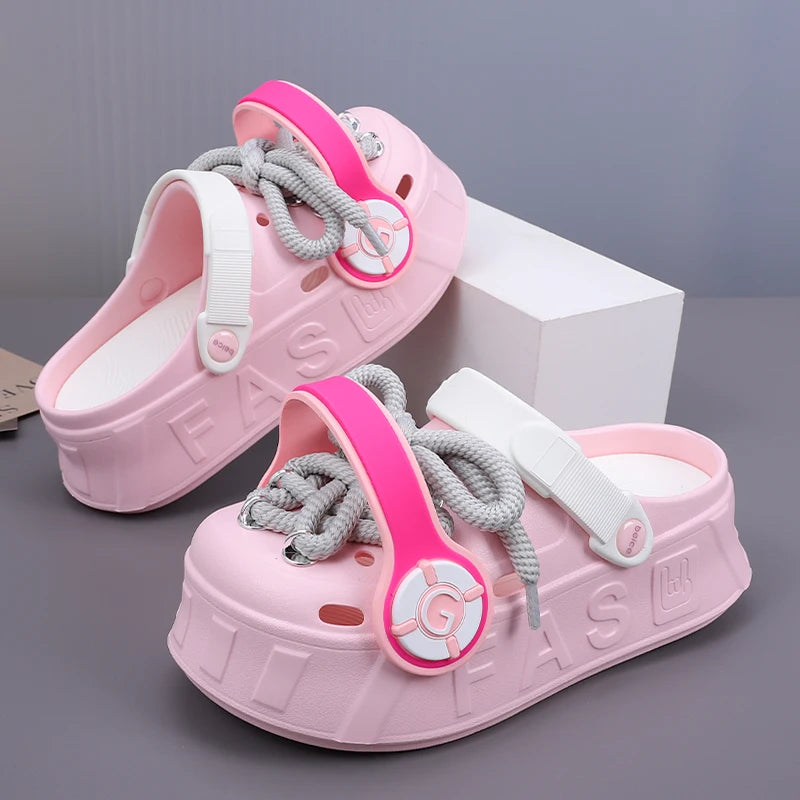 2024 Summer DIY Platform Women's Sandals Non-slip Flat EVA Clogs