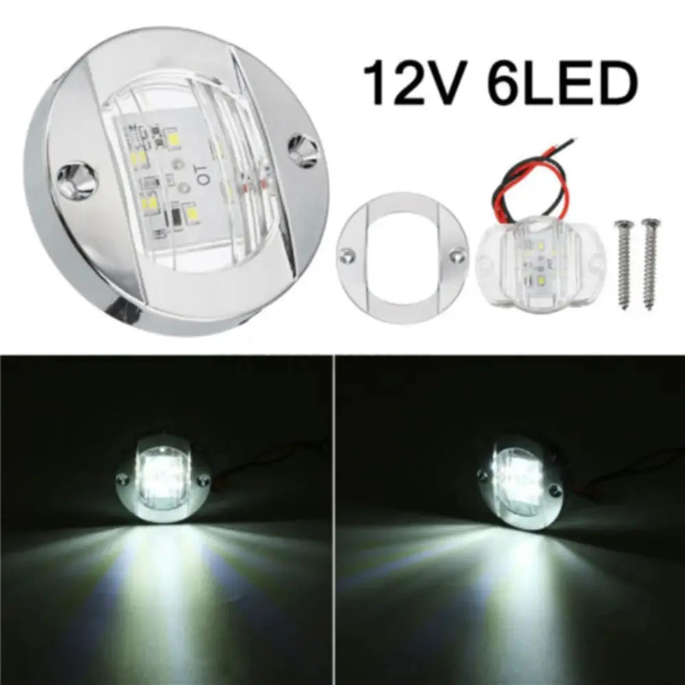 Marine Grade Waterproof Marine Boat Lights Round 12V Courtesy Light Blue White LED Deck Light Boat Accessories Cabin Deck Zpaxo