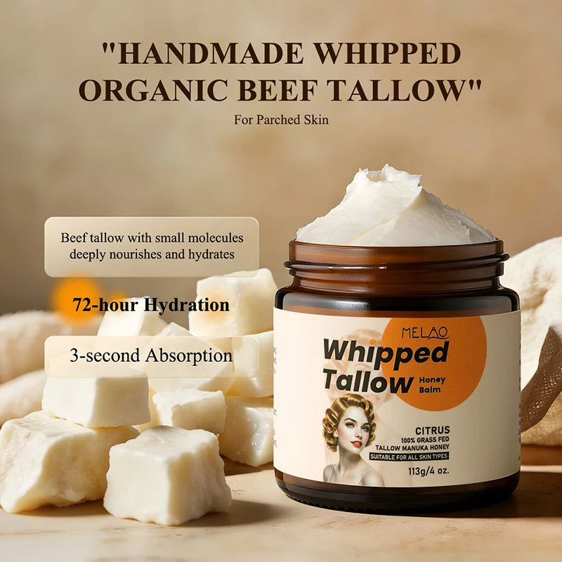 Beef Tallow & Honey Cream – Deep Moisturizer for Dry Skin Moisturizing Skin Balm Zpaxo