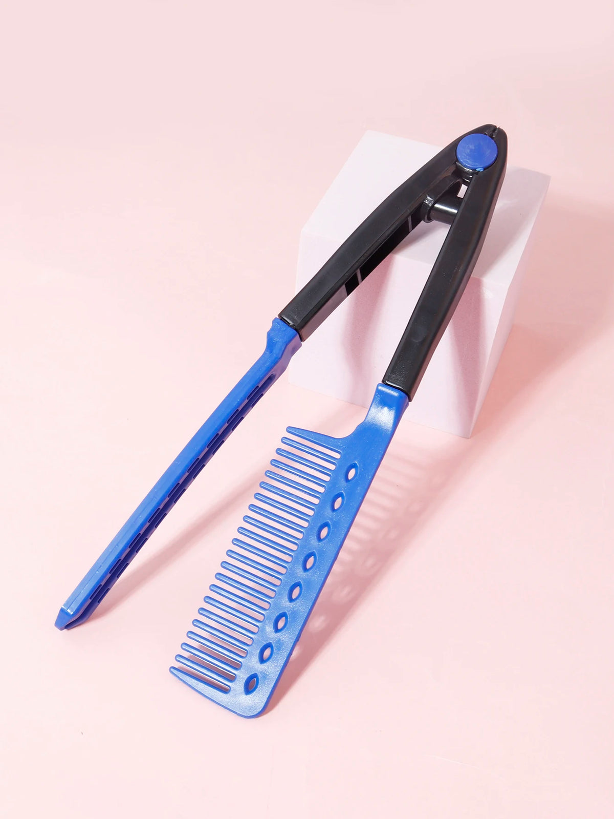 Straight hair brush, V-shaped straightener, straighten hair, suitable for hair salons, special for real hair wigs Zpaxo blue