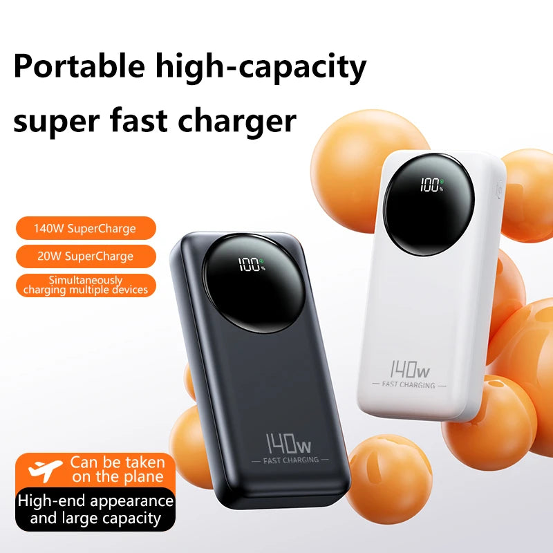 5000000mAh Power Bank 140W Super Fast Charging Powerbank Portable External Battery Charger for iPhone Huawei Samsung Zpaxo