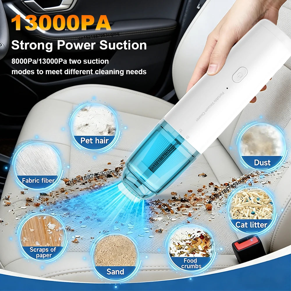 13000PA Wireless Car Vacuum Cleaner USB Rechargeable Powerful Suction