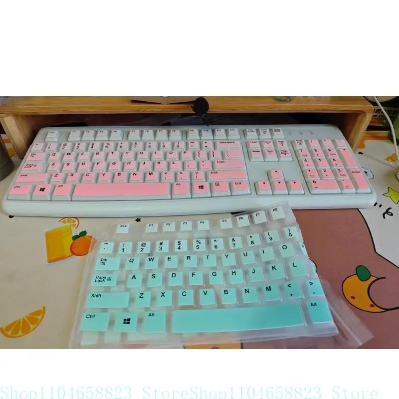 Dustproof Waterproof Transparent Silicone Keyboard Cover Skin Protectors for K120 MK120 Corded Keyboard Accessories Zpaxo