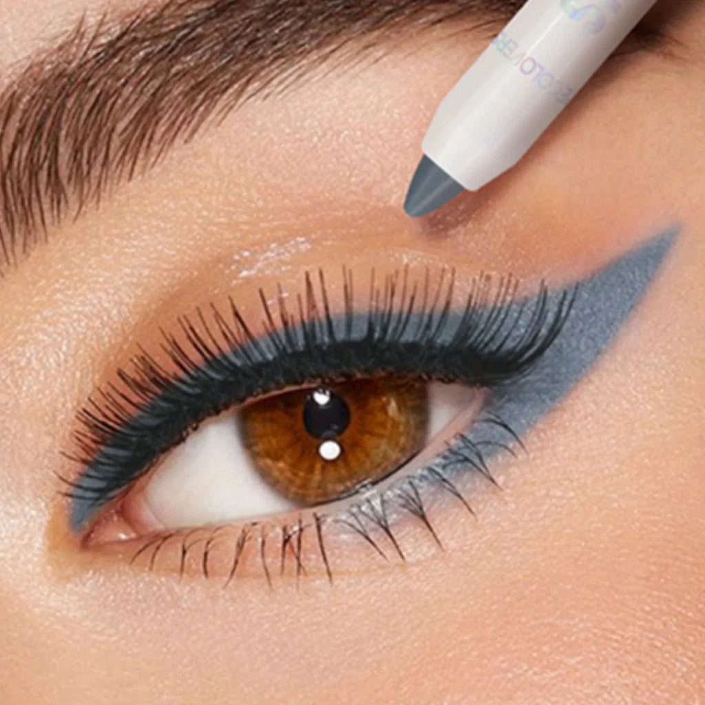Blue Matte Eyeshadow Stick in Gray Line - Waterproof, Twist-up Monochrome Eyeshadow for Long-Lasting Metallic Eye Makeup Effects Zpaxo 04
