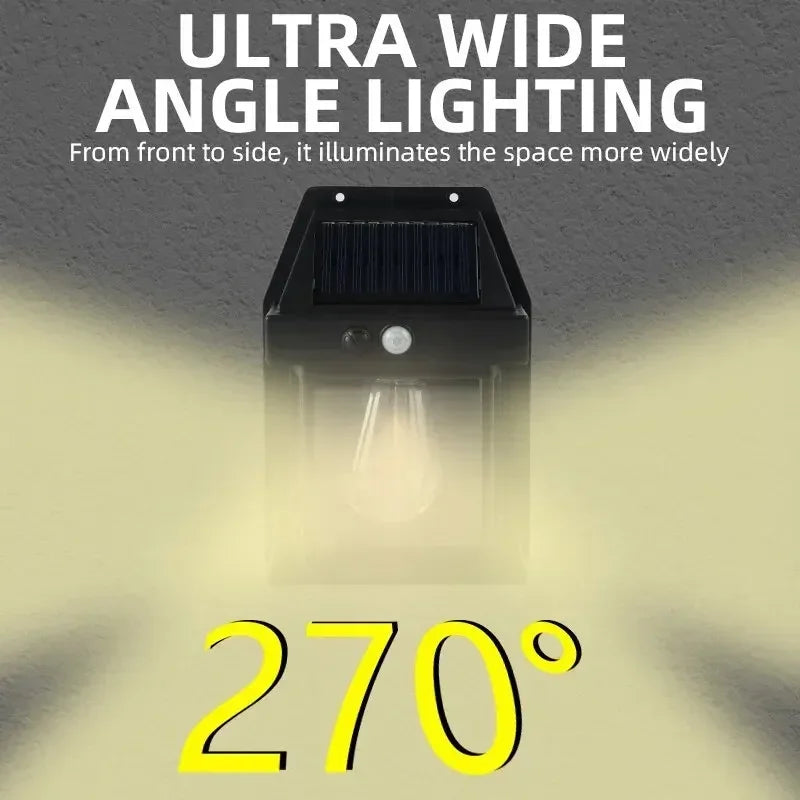 Solar Outdoor Wall Light – Waterproof Filament Garden Lamp