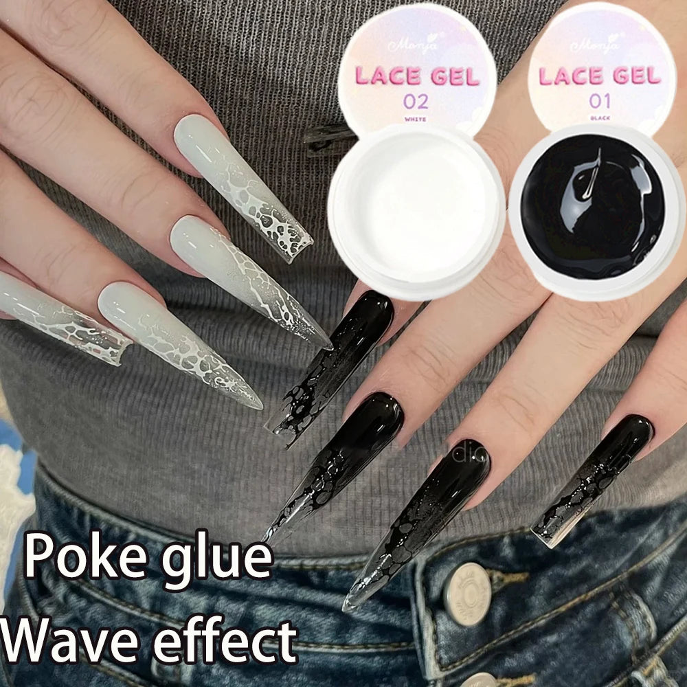 Bubble Ocean Wave Nail Poke Glue Pokeing Nail Art Gel Durable Sturdy Hole Nail Paint Art Gel UV LED Soak Off Varnish With Stick Zpaxo
