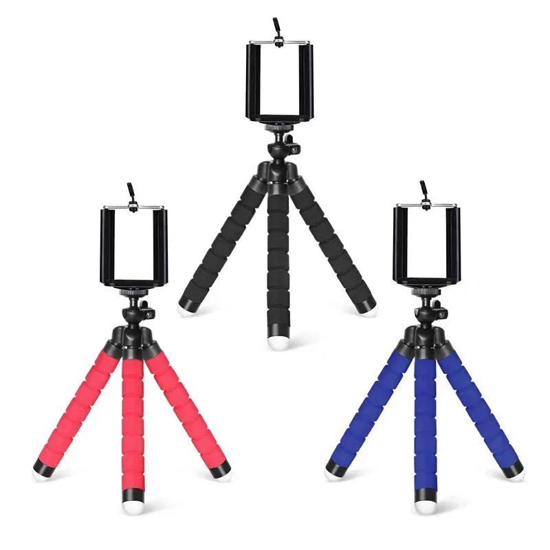 Mini Flexible Octopus Sponge Tripod Holder Xiaomi Huawei Samsung Zpaxo Red