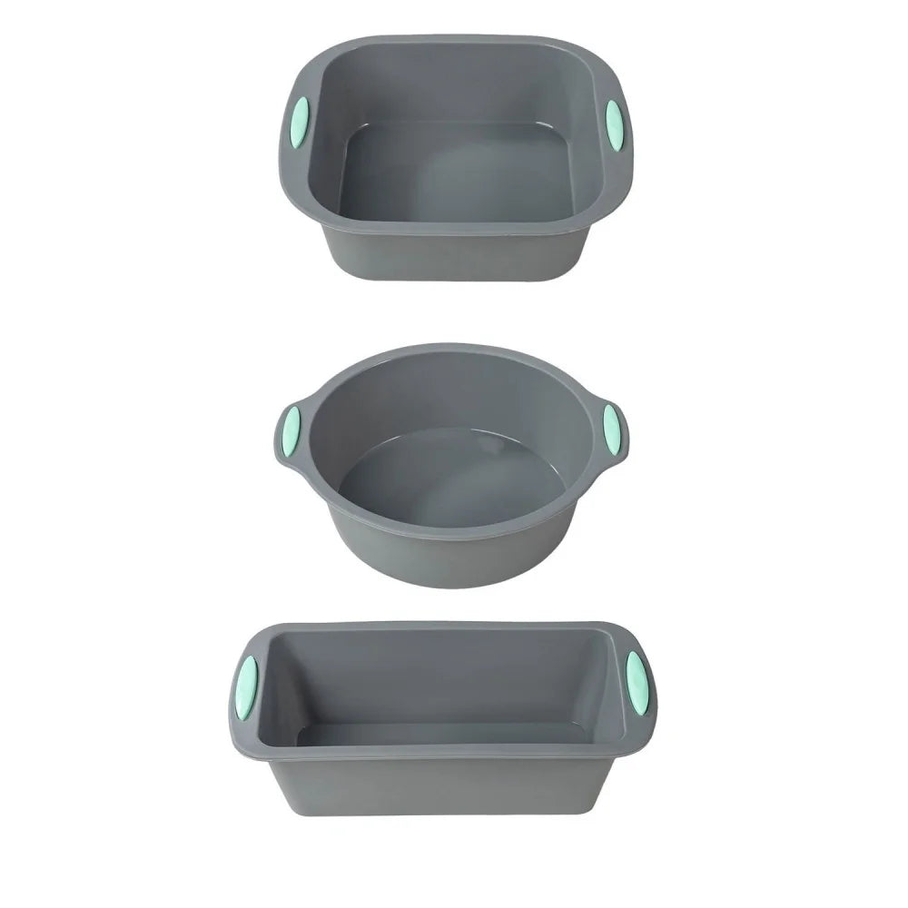 Silicone Round Cake Tray Non-stick Baking Food-grade Mold Metal Zpaxo 3PCS
