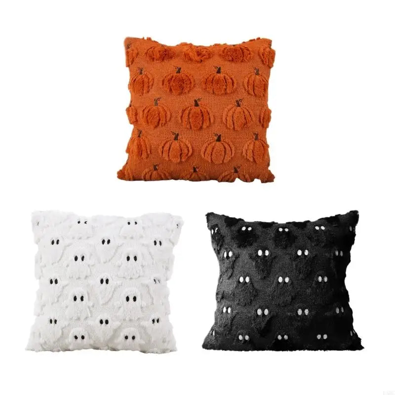Bat Pattern Specters Themed Pillow Cover for Halloweens Decorations Sturdy Plush Fabric Zpaxo