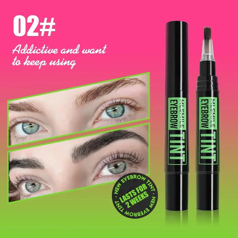 Rotating Liquid Eyebrow Dye Tint Brush Pencil Long Lasting Coloring