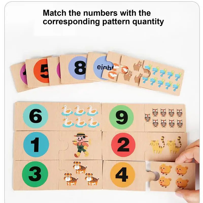 Counting Toys Kids Ages 3-5 Wooded Educational Number Puzzle Zpaxo