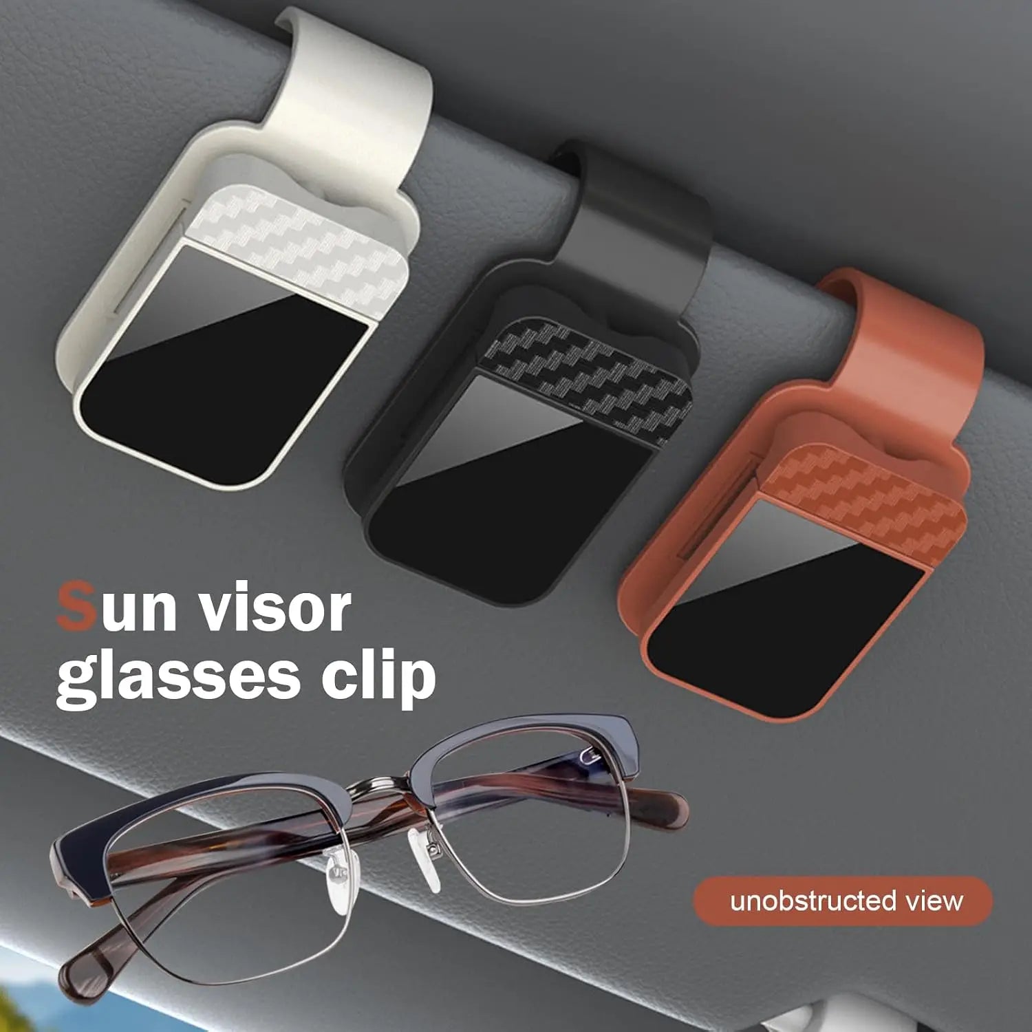 Car Sun Visor Sunglasses Clip Holder & Card Organizer