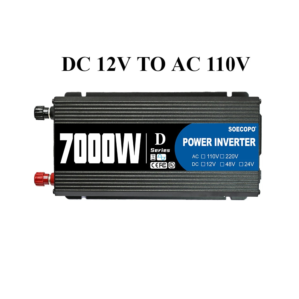 SOECOPO 7000W Solar Power System 12V 110V 220V AC 100A Controller Zpaxo only Inverter 110V