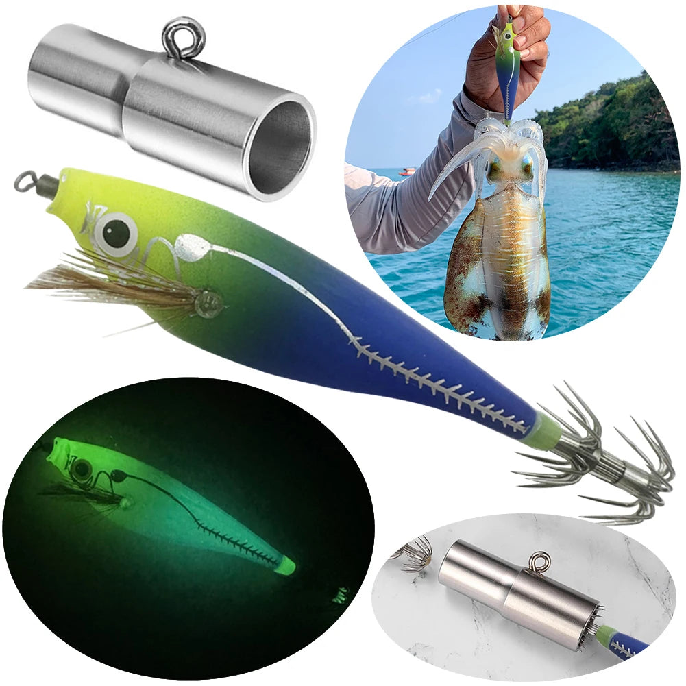 Luminous Fishing Lure Bionic Shrimp Baits Glow Dark Squid Jigs