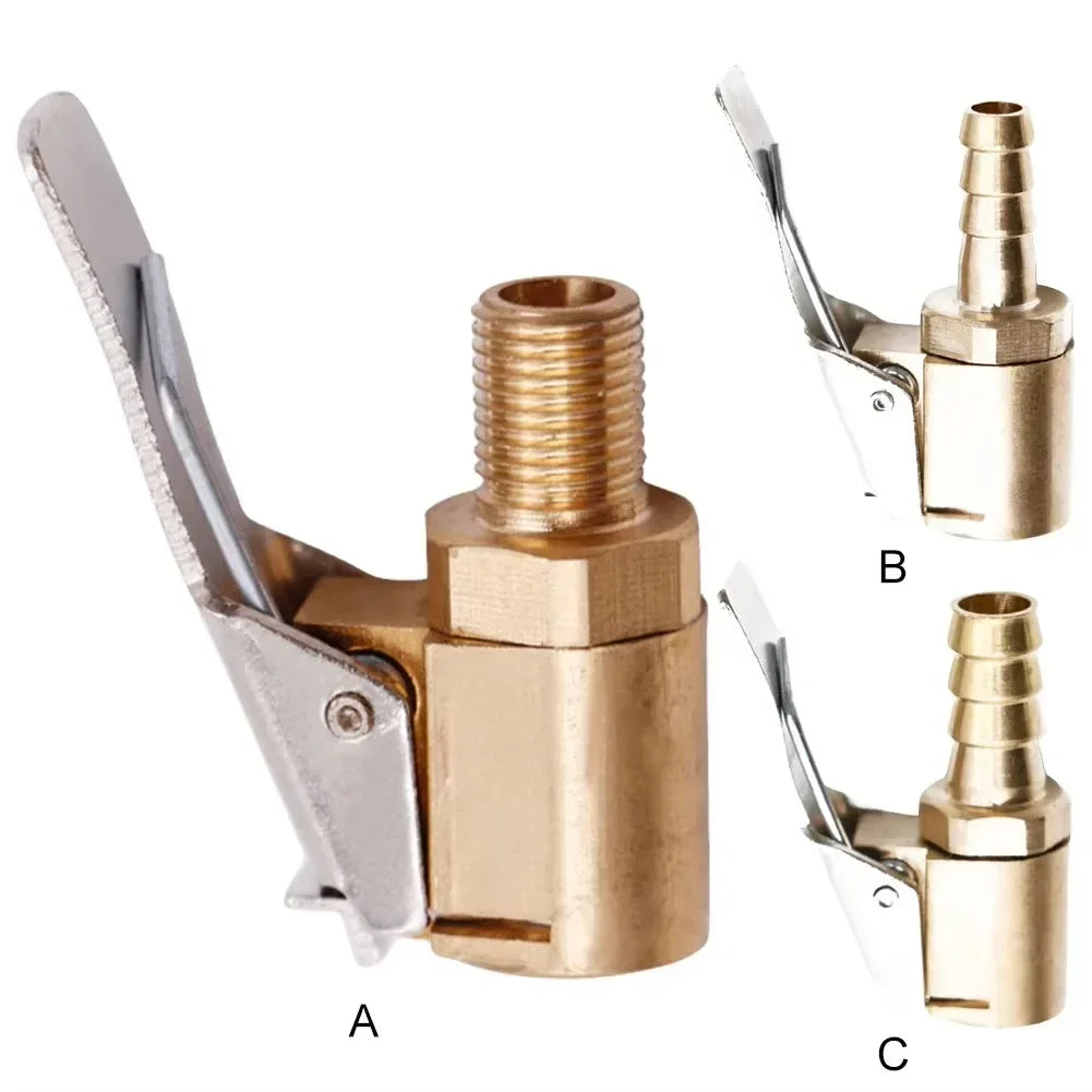 Brass Clip-On Tyre Valve Adapter – 6mm & 8mm Air Chuck Connector