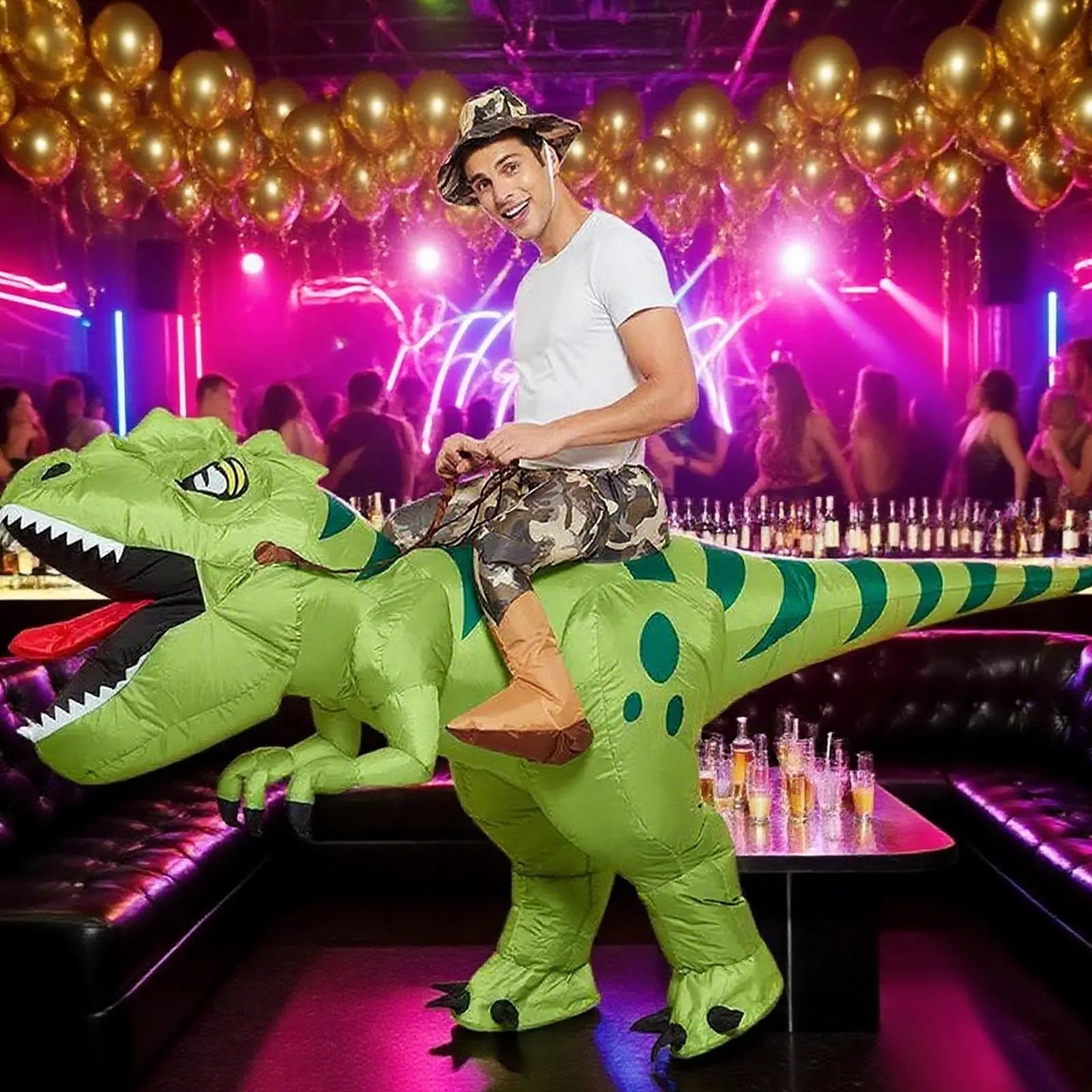 Dinosaur Costume Adult Funny Halloween Outfit Suit Men Women Blow Up Dinosaur Outfit For Christmas Event Cosplay Convention Zpaxo