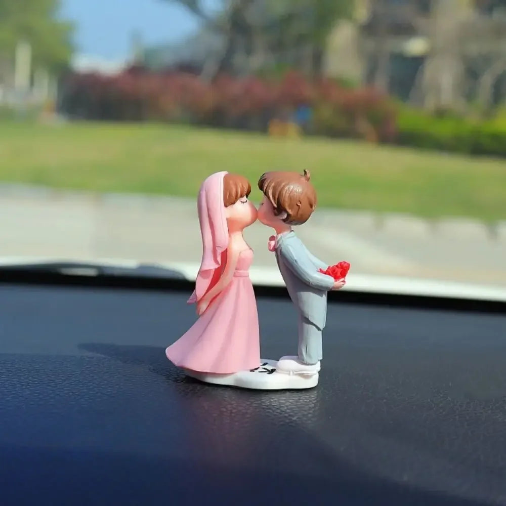Get Married Car Ornaments Wedding Dress Resin Cartoon Couples Model Zpaxo style 6