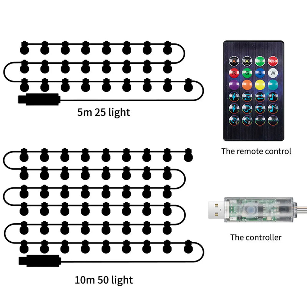 Christmas Party Fairy String Light DIY Bluetooth APP Remote Control Zpaxo 5M 25Light