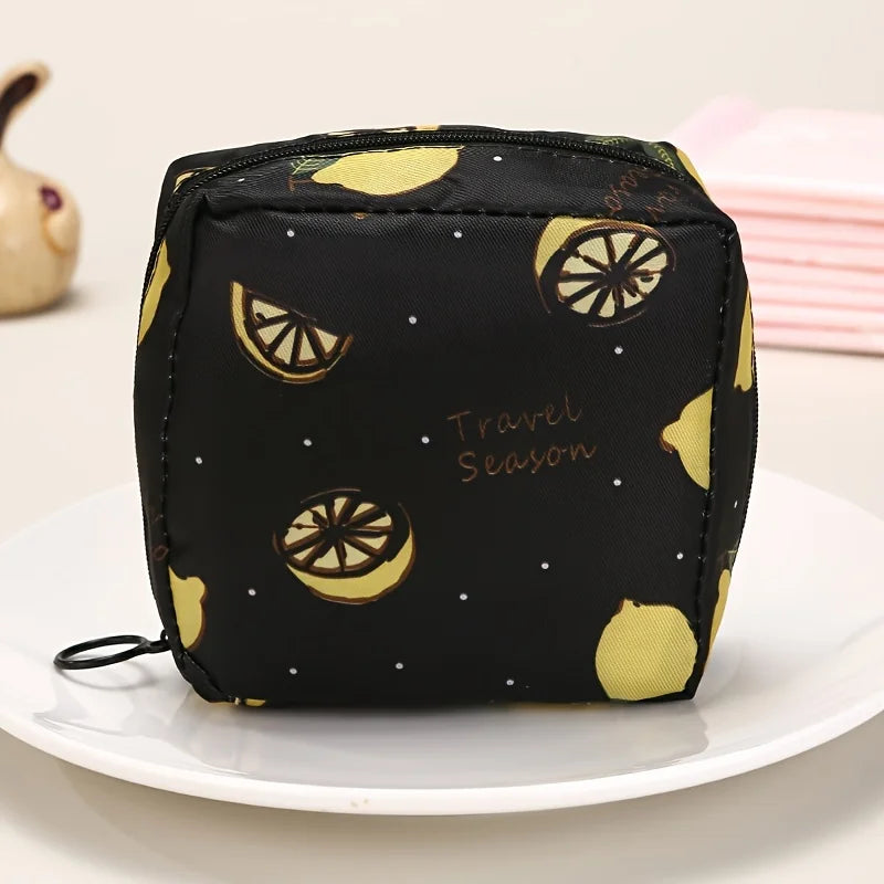 Portable Sanitary Napkin & Tampon Bag – Waterproof Organizer Feminine Hygiene Pouch Zpaxo black