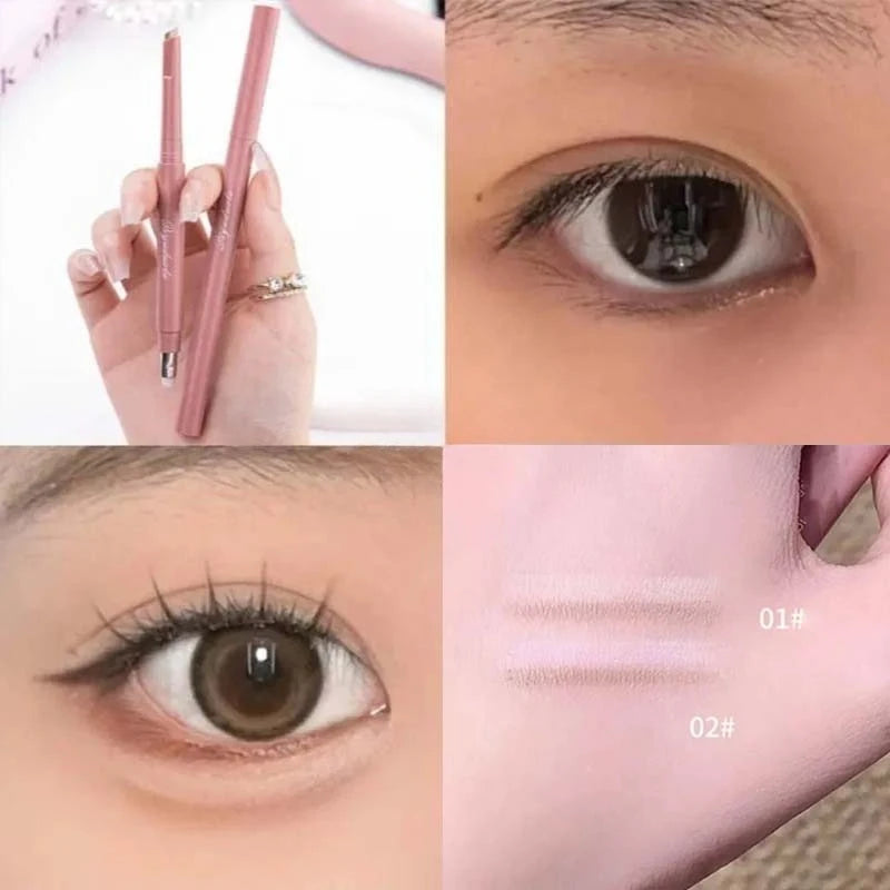 Brightening Aegyo Sal Pencil Waterproof Natural Dual-Color Lying Silkworm Under-Eye Highlighter Shadow Stick Contour Eyes Makeup Zpaxo