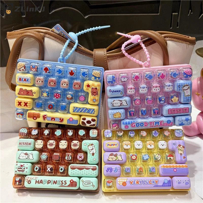 ▶1Pcs Cute 26 Keys Fidget Button Toy, Stress Relief Toy Kids Bag Hanging Pendant Decor Ornament Zpaxo