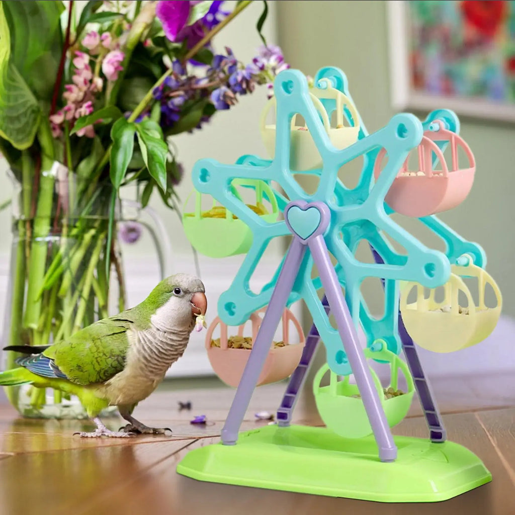 Parrot Foraging Wheel Toy – Interactive Treat Feeder for Birds Bird Foraging Toy Zpaxo