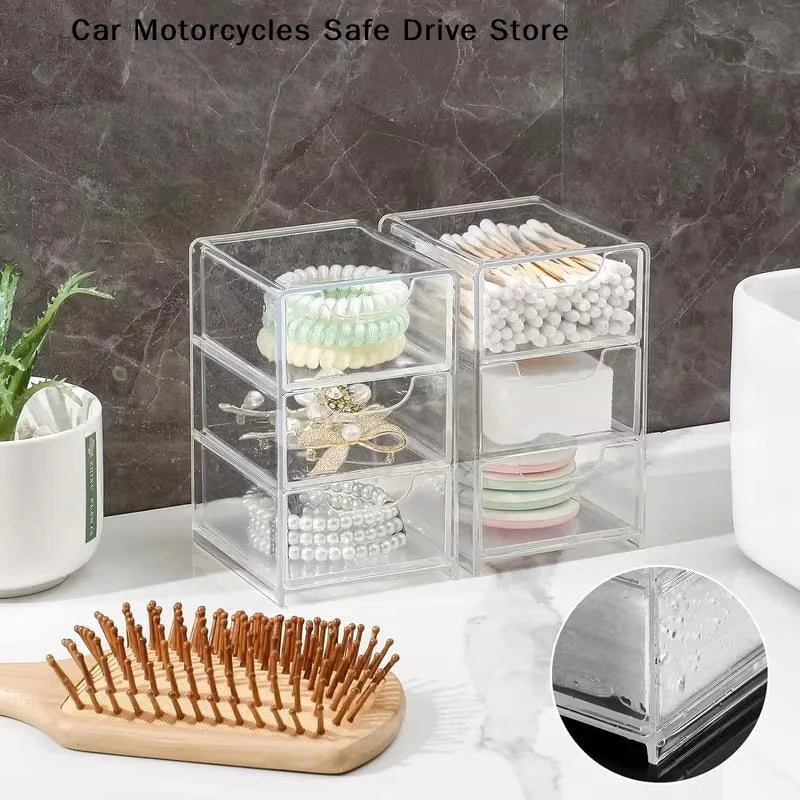 M3-Tier Clear Acrylic Drawers Storage Box Desktop Small Item Perfect