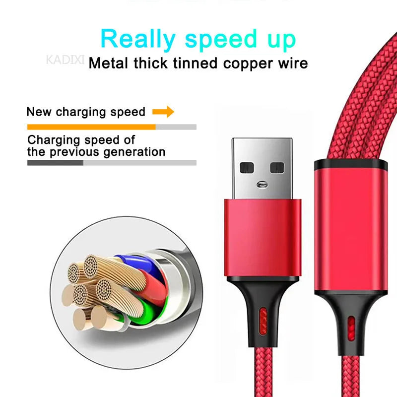 1 USB Fast Charging Cable C Micro IOS Multi Charger Iphone Huawei Zpaxo