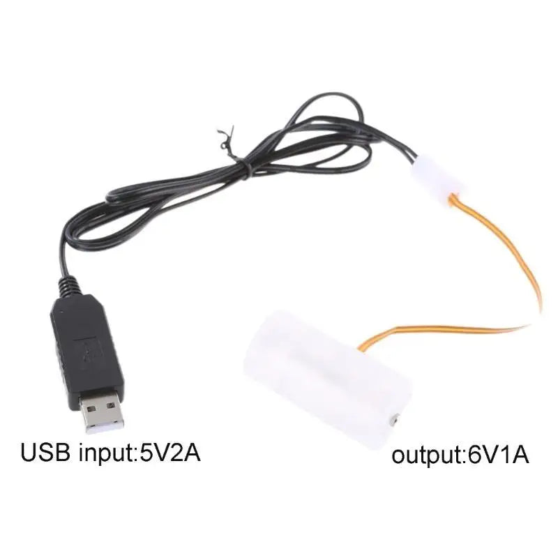 652F USB to 6V LR14 C Battery Alternative USB to 4x1.5V LR14 C Battery Eliminators with Thin Wire Easy Installation Zpaxo