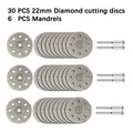 22mm Diamond Cutting Discs & Grinding Wheel Shafts – 10/30 Pack