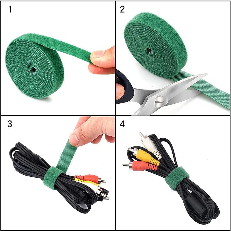 50Meter/Roll Jumbo Vel cro Adhesive Fastener Tape Wrap DIY Reusable Double Side Hook and Loop Cable Tie Wires Management Straps Zpaxo