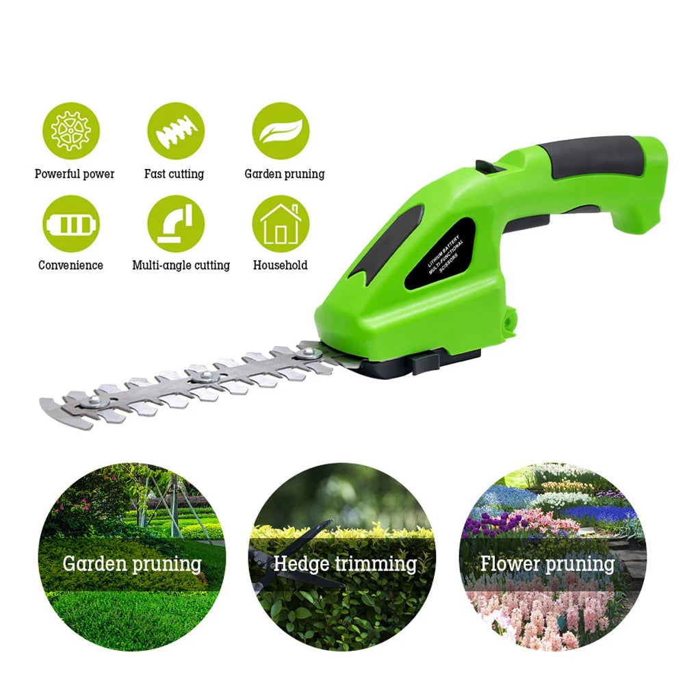1 Cordless Electric Hedge Trimmer Rechargeable Grass Weeding Pruning