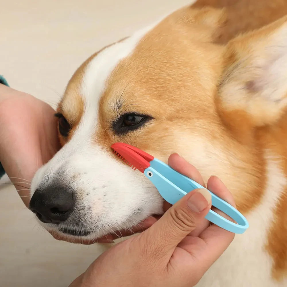Pet Grooming Tools Dog Eyes Comb Pet Tear Silicone Remover Comb Cleaning Brush for Small Cat Dog Zpaxo