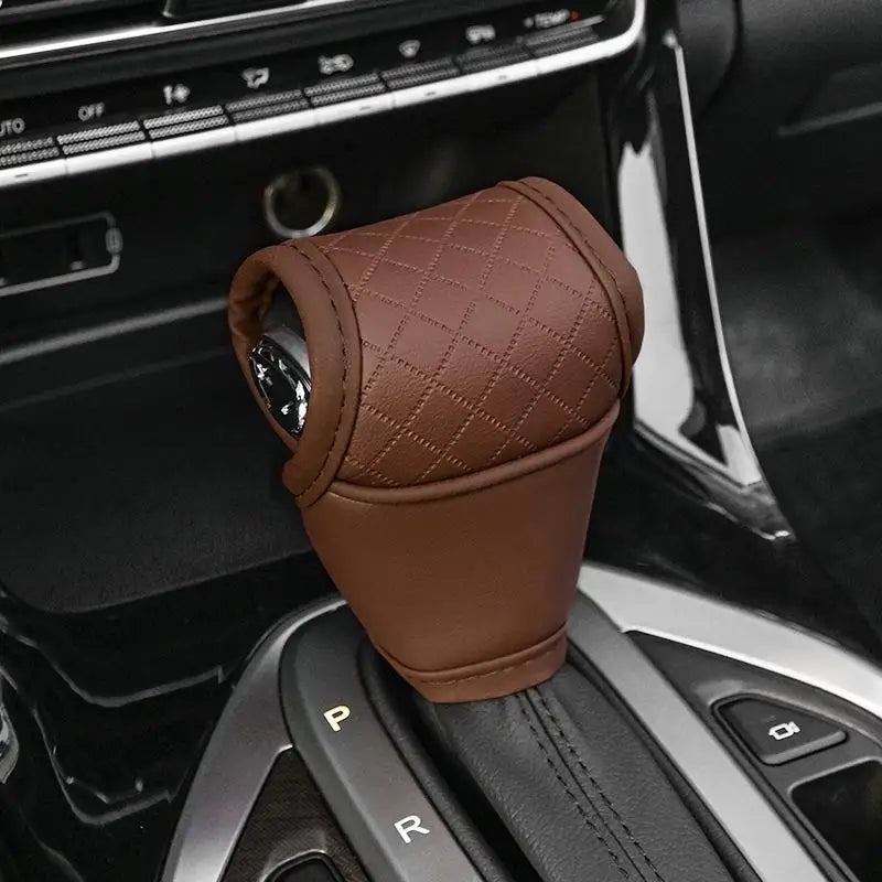PU Leather Car Gear Shift Knob Cover – Universal Non-Slip Protector