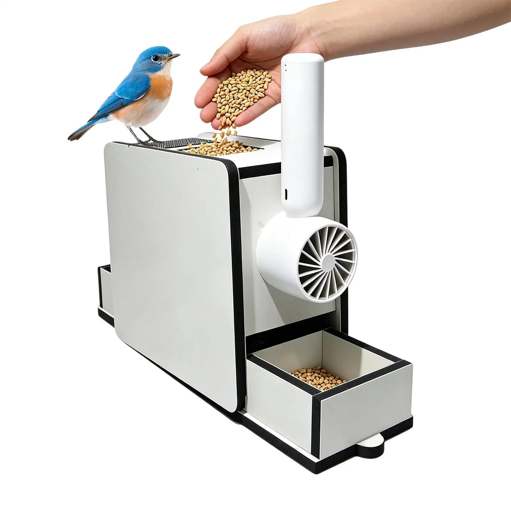 Wooden Bird Food Cleaning Blower Portable Handheld Fan Feed Shelling