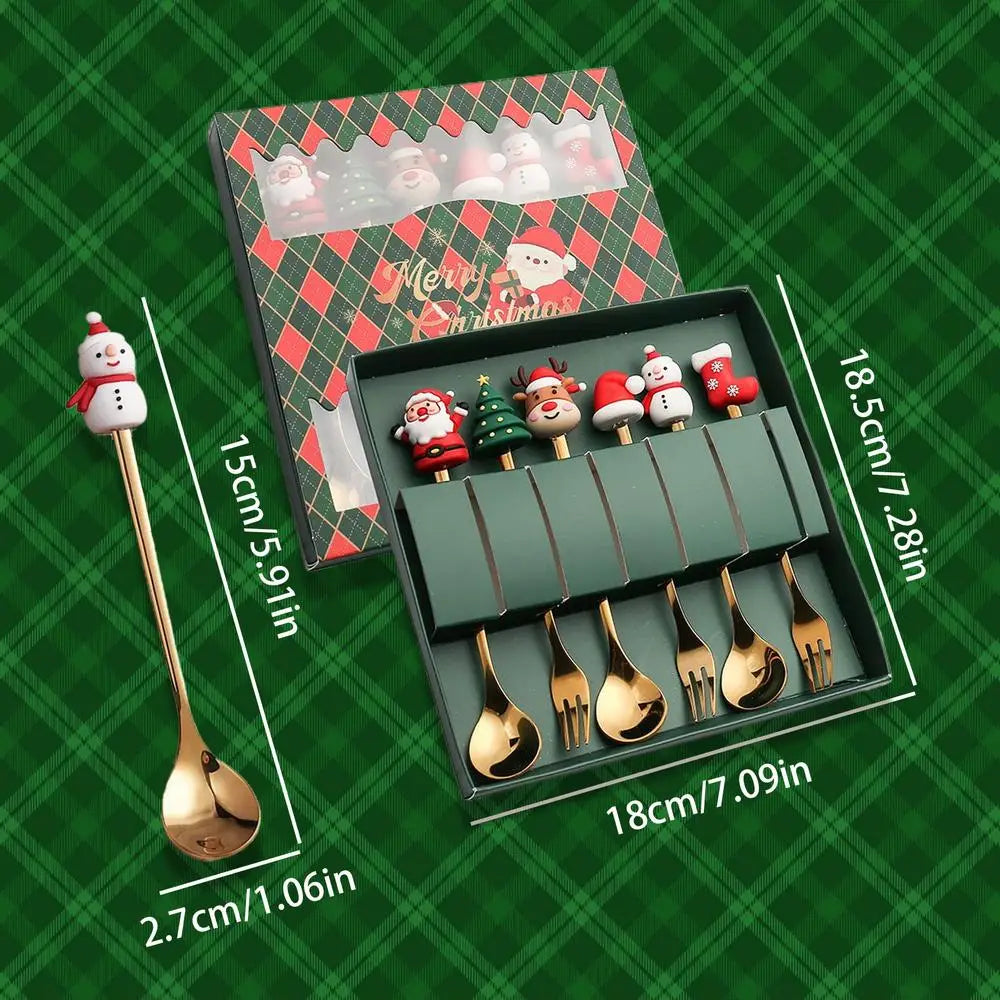 Mini Spoons Stainless Steel Dishwasher Safe Forks Christmas Stirring
