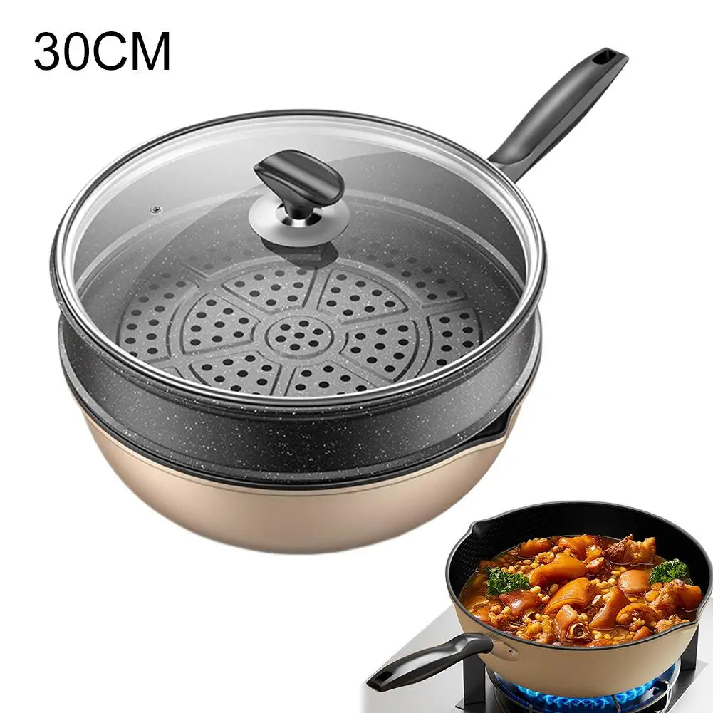 Honeycomb Nonstick Wok – Multi-Functional Fry Pan, All Stoves Nonstick Wok Pan Zpaxo I